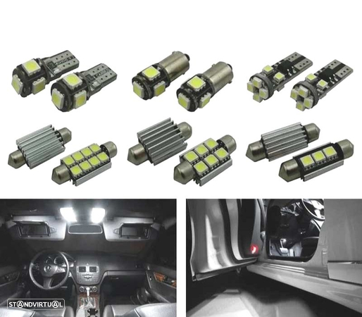 KIT COMPLETO DE 15 LÂMPADAS LED INTERIOR PARA MERCEDES CLASE C C204 COUPE C180 C200 C220 C250 C300 - 1