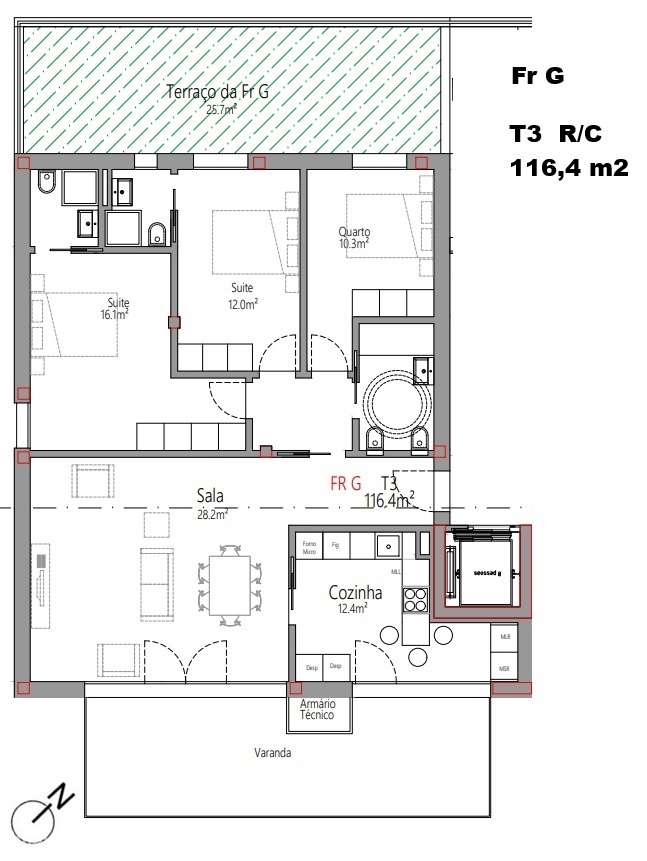 Apartamento T3 - Santa Clara - Coimbra/Venda - Grande imagem: 3/5