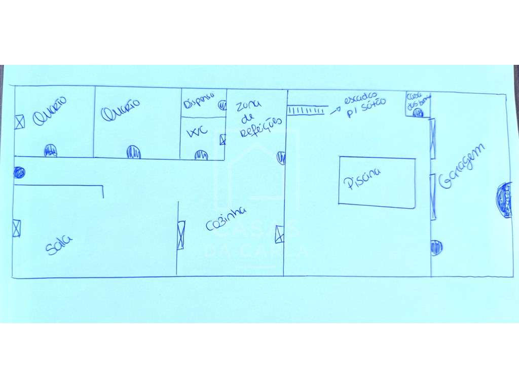 Moradia T2 com garagem e piscina completamente renovada em Canhestros-31