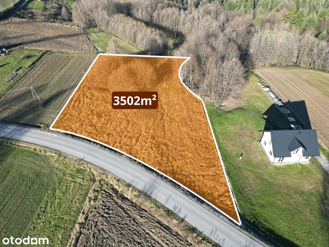 Działka budowlana 3502m², spokojna okolica | Mała (gm. Ropczyce) - Pełny obrazek: 3/8