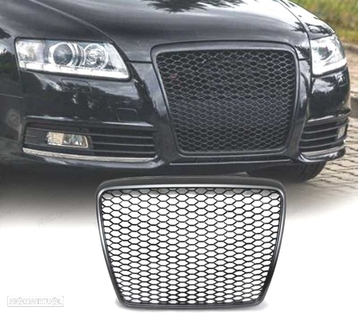 GRELHA FRONTAL PARA AUDI A6 4F 08-11 LOOK RS6 COR PRETO - 1