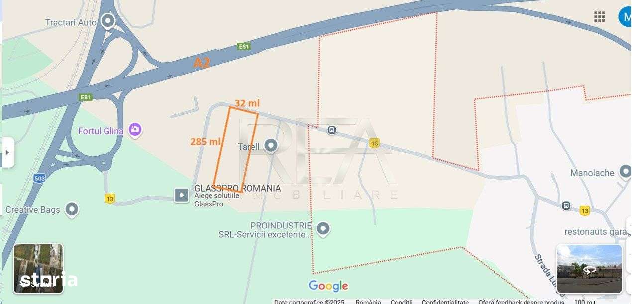 Teren 9.000 mp  Centura  Iesire spre A2 - Imagine principală: 2/3