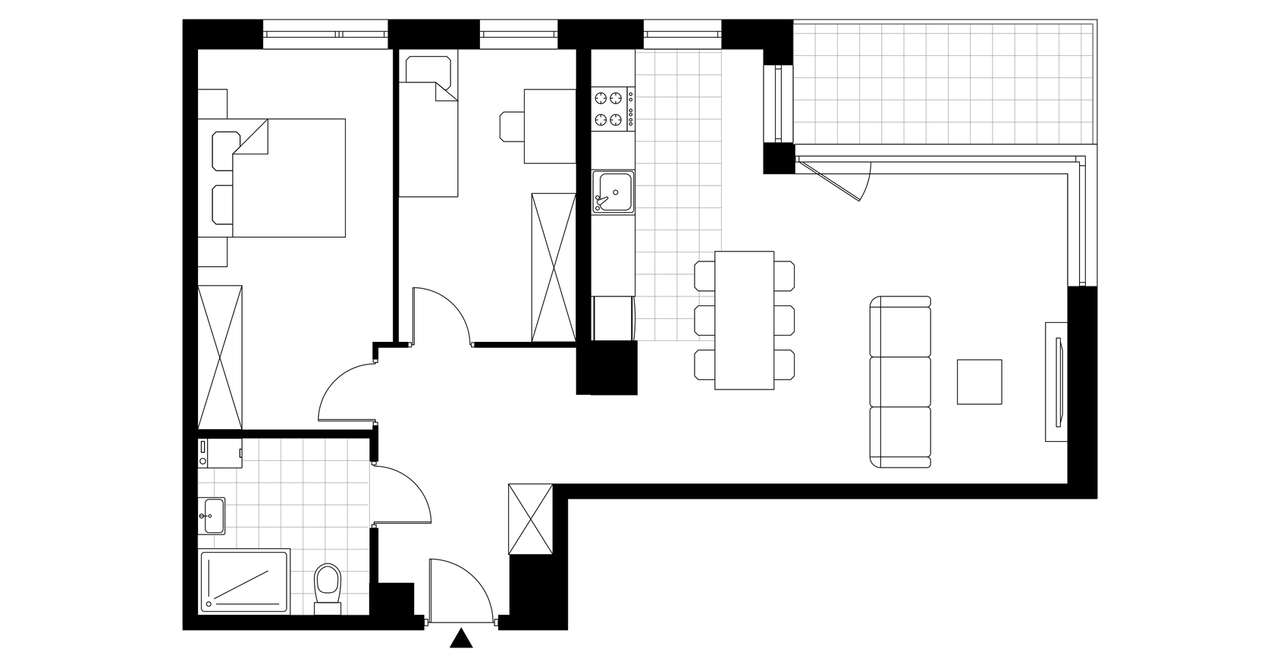 3-pokojowe mieszkanie 68m2 + balkon - Pełny obrazek: 3/8
