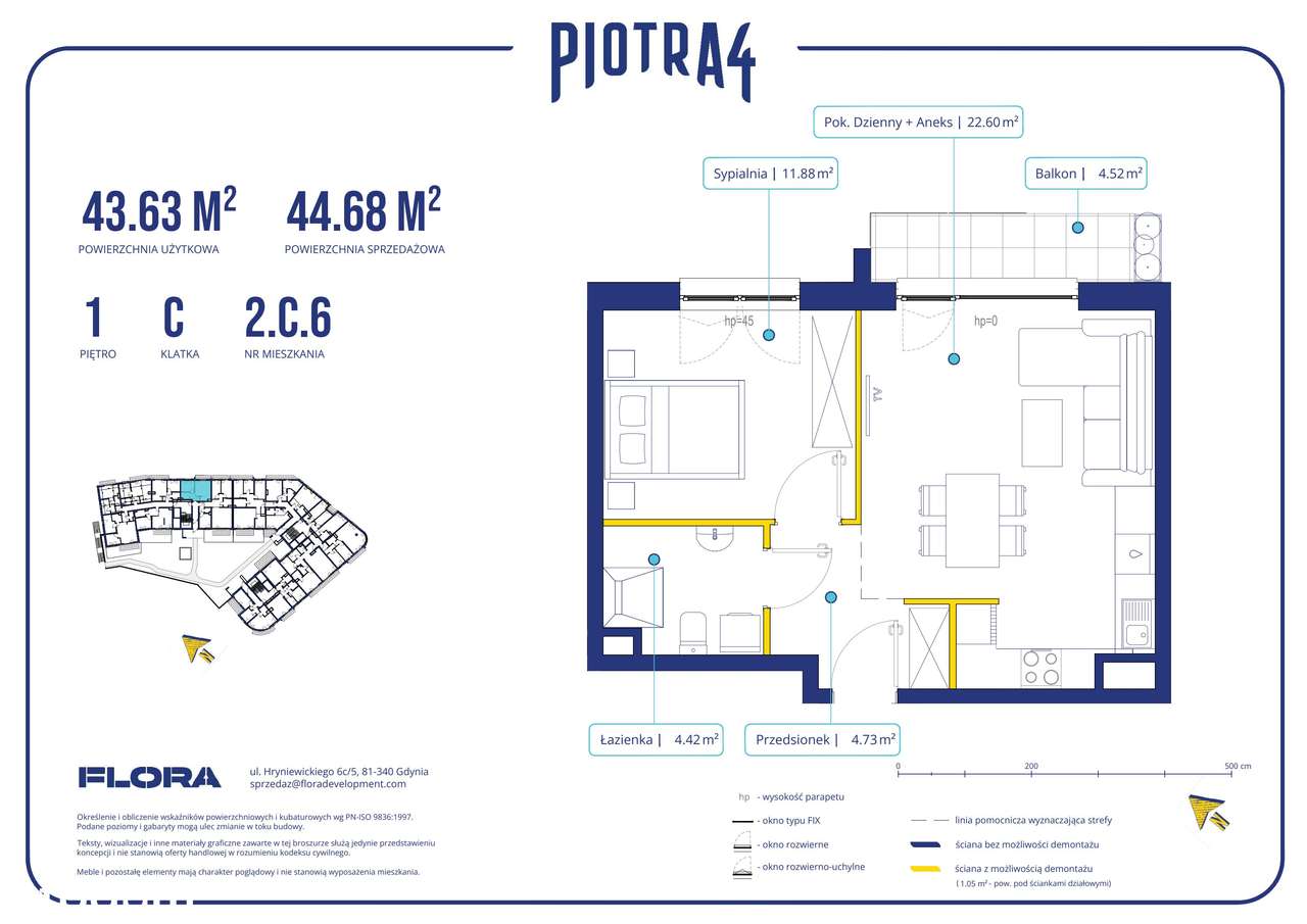 2-pokojowe mieszkanie 43m2 + balkon Bez Prowizji - Pełny obrazek: 2/9