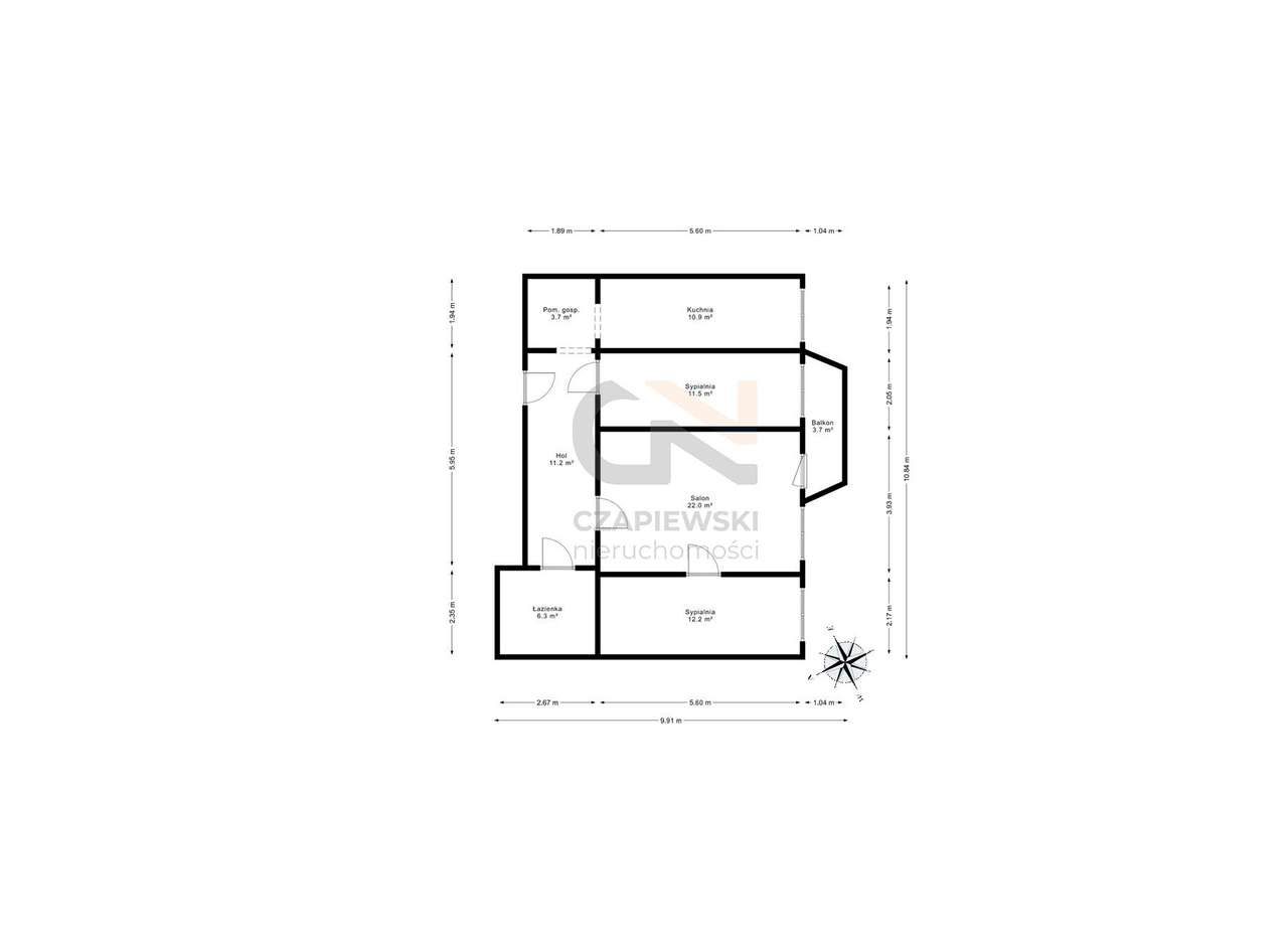 Śródmieście/PsiePole,3pok+k,balkon-południe,wys.3m,3piętro,COgaz,garaż-17