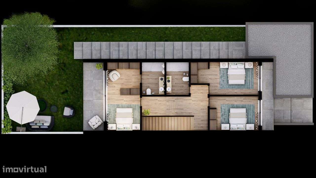 Moradia T3 em construção com duas Salas em Cristelo, Paredes-11