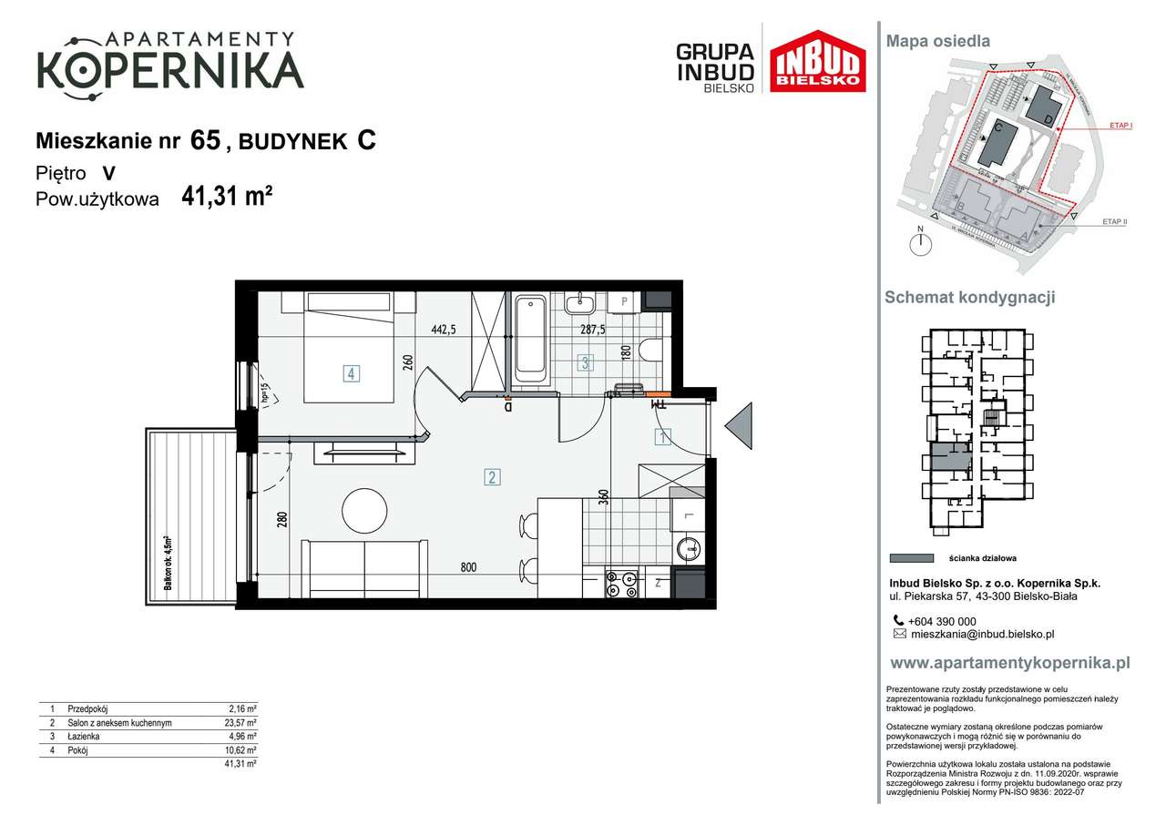 Apartamenty Kopernika | mieszkanie 2-pok. | C_65 - Pełny obrazek: 3/8