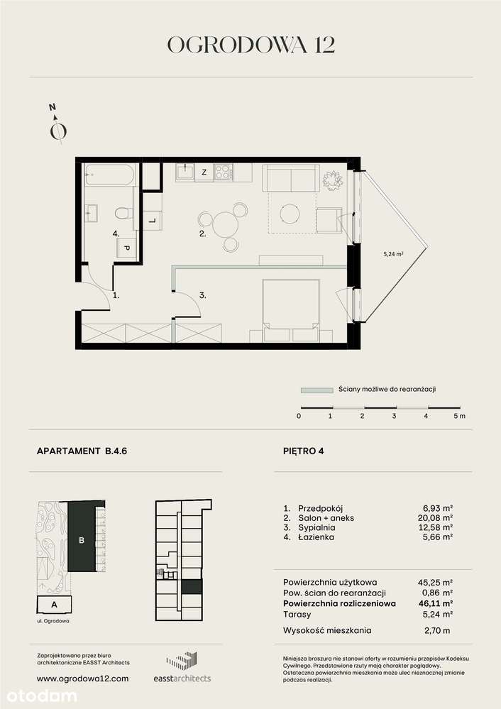 Ogrodowa 12 | apartament B/4/6 | rezerwacja - Pełny obrazek: 2/11