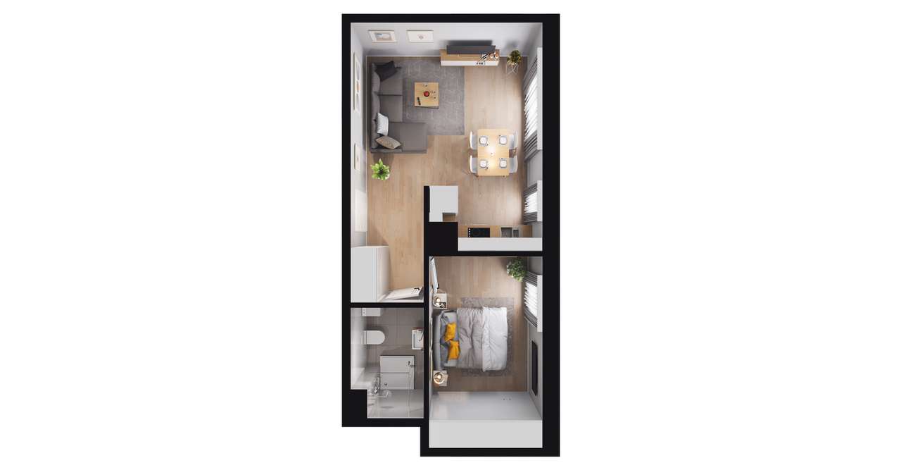 Moderato I​I​I | mieszkanie 2-pok. | A7 - Pełny obrazek: 3/9