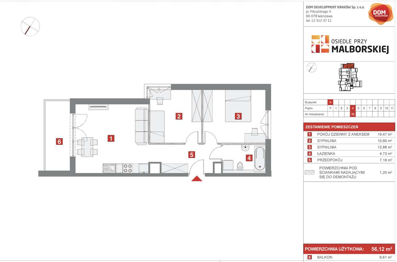 Stylowe 3 pokoje - do zamieszkania!  balkon + klimatyzacja - Malborska-12