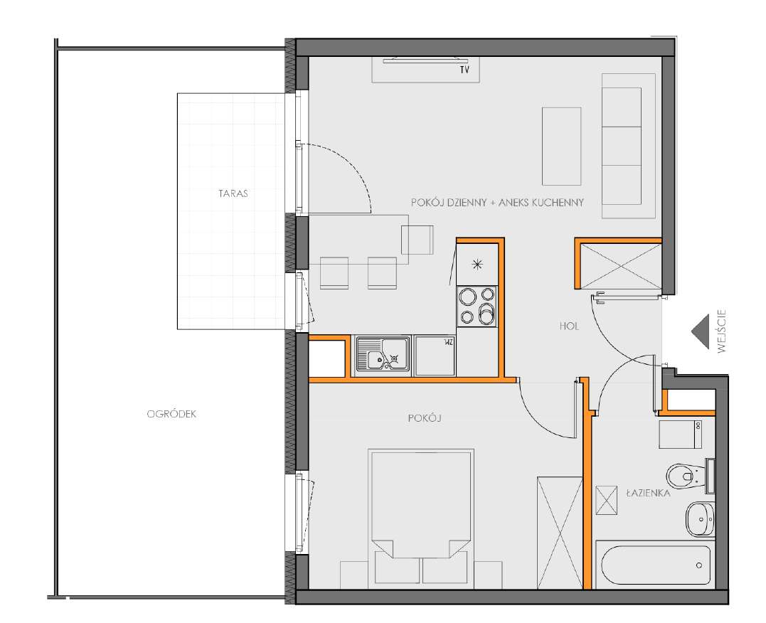 Nowoczesne 2-pokojowe mieszkanie z ogródkiem 37 m2 ulWrocławska Kraków-9