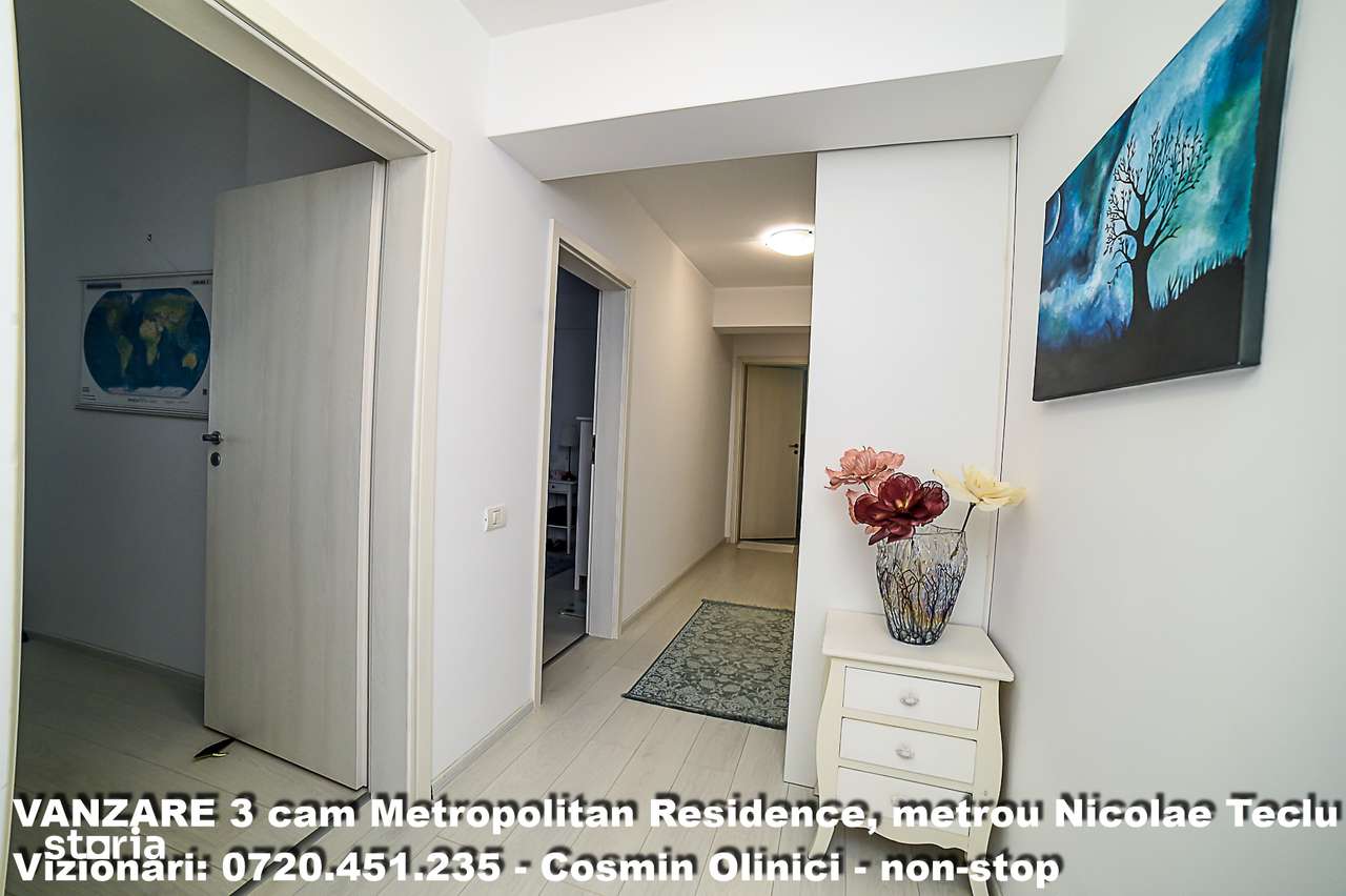 Vanzare 3 camere Metropolitan Residence, 90mp, et. 3, metrou N. Teclu-16