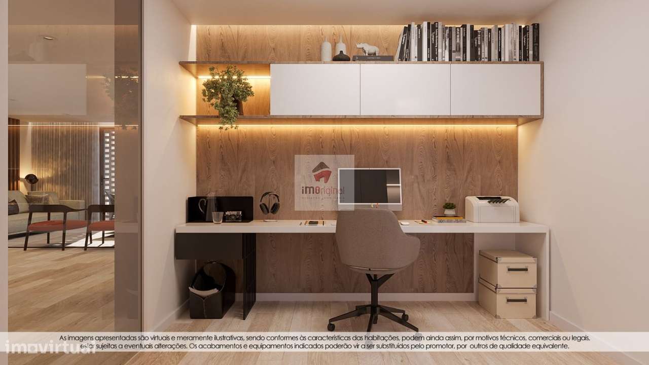 Novo T2+Office Terraço 2 Lug. Garagem a par, arrumo, Madalena-17