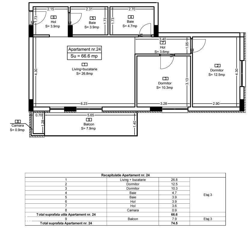 Ap 24 Teilor Residence - 3 camere-1