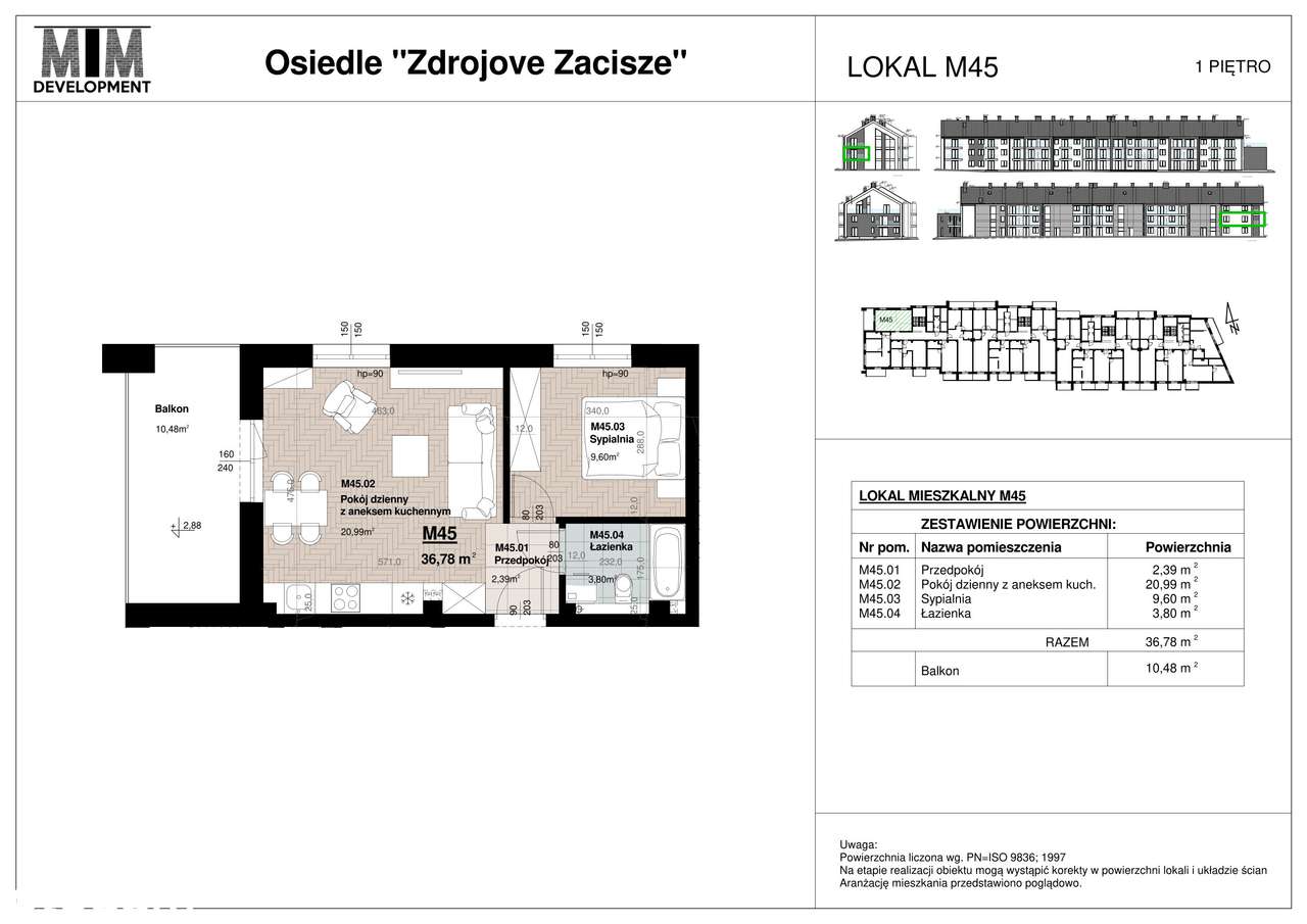 Osiedle Zdrojove Zacisze Busko-Zdrój | Mieszkanie AM45 -36,78 m2 - Pełny obrazek: 2/7