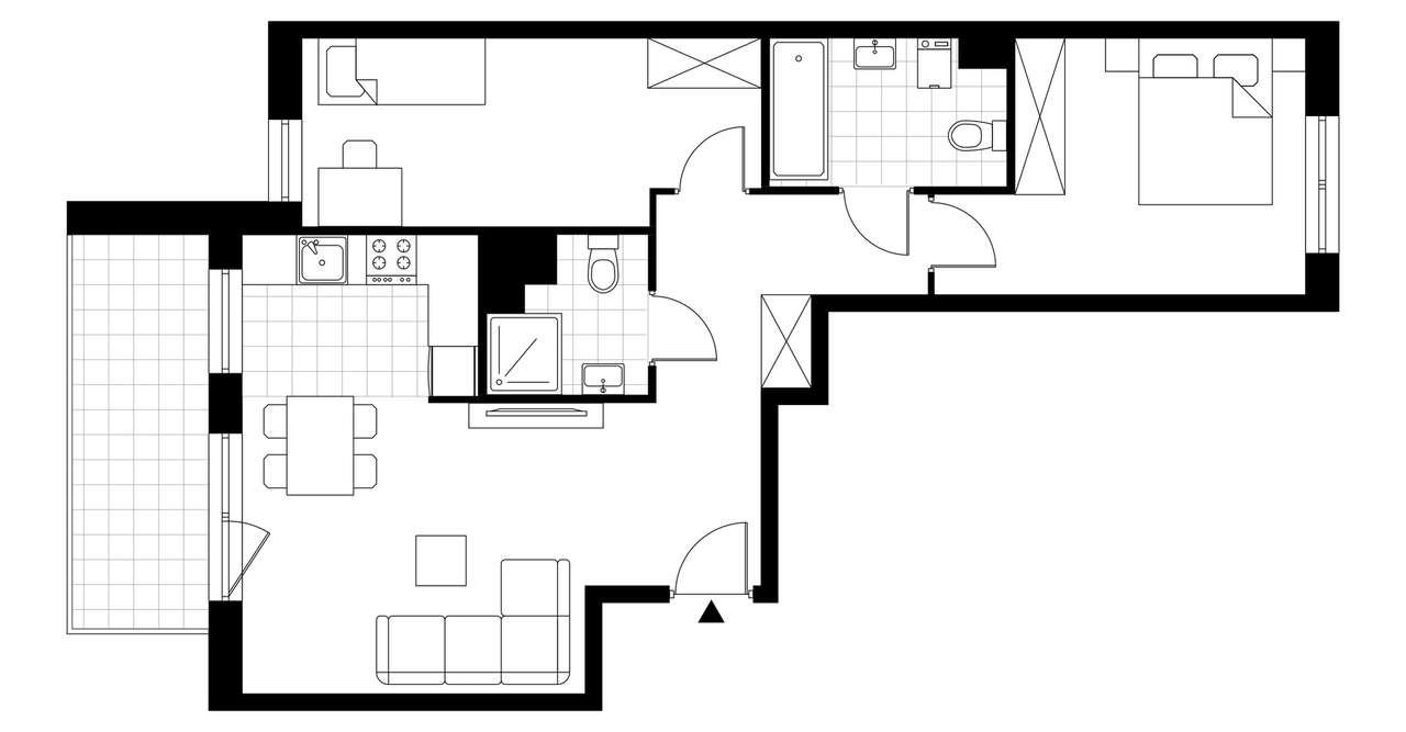 3-pokojowe mieszkanie 61m2 + balkon Bezpośrednio - Pełny obrazek: 3/8