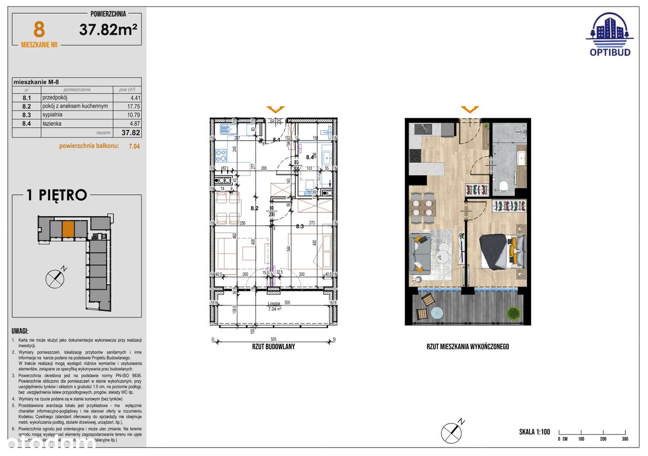 Słoneczne Tarasy - mieszkanie nr 8 (pierwsze piętro) - Pełny obrazek: 2/9