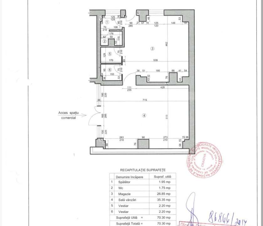 Spatiu comercial stradal, 70 mp utili, cu vitrina, zona Dunarea-Romane - Imagine principală: 4/5