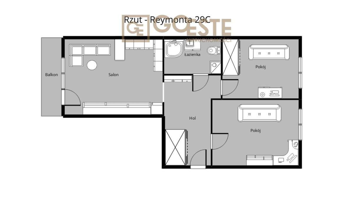 Mieszkanie na sprzedaż 3 pokoje z balkonem  Ząbki-8
