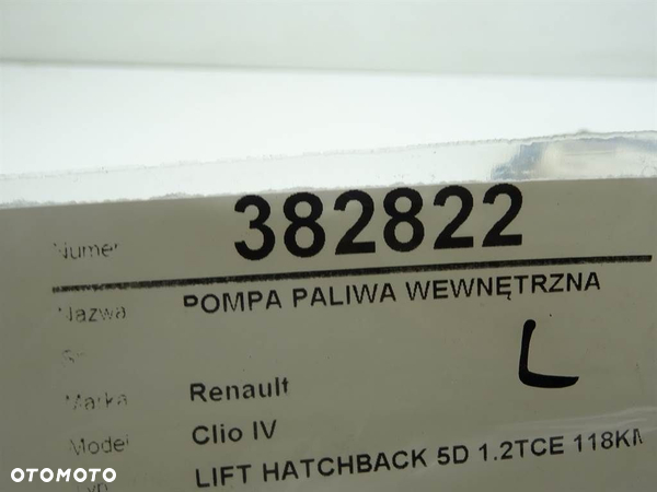 POMPA PALIWA WEWNĘTRZNA RENAULT CLIO IV (BH_) 2012 - 2022 1.2 TCe 120 (BHAU) 87 kW [118 KM] benzyna - 6