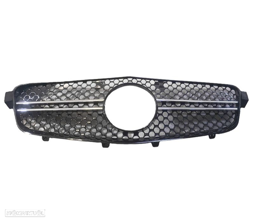 GRELHA FRONTAL PARA MERCEDES CLASSE E W212 09-13 LOOK AMG CROMADO PRETO - 2