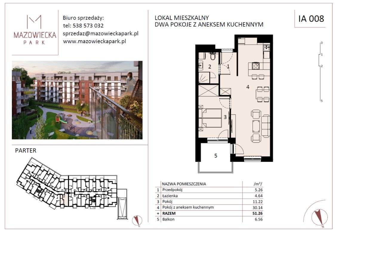 Mazowiecka Park/ atrakcyjne mieszkanie IA008 - Pełny obrazek: 1/6