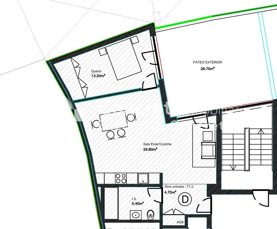 Apartamento T1 novo com pátio no centro em Braga-29