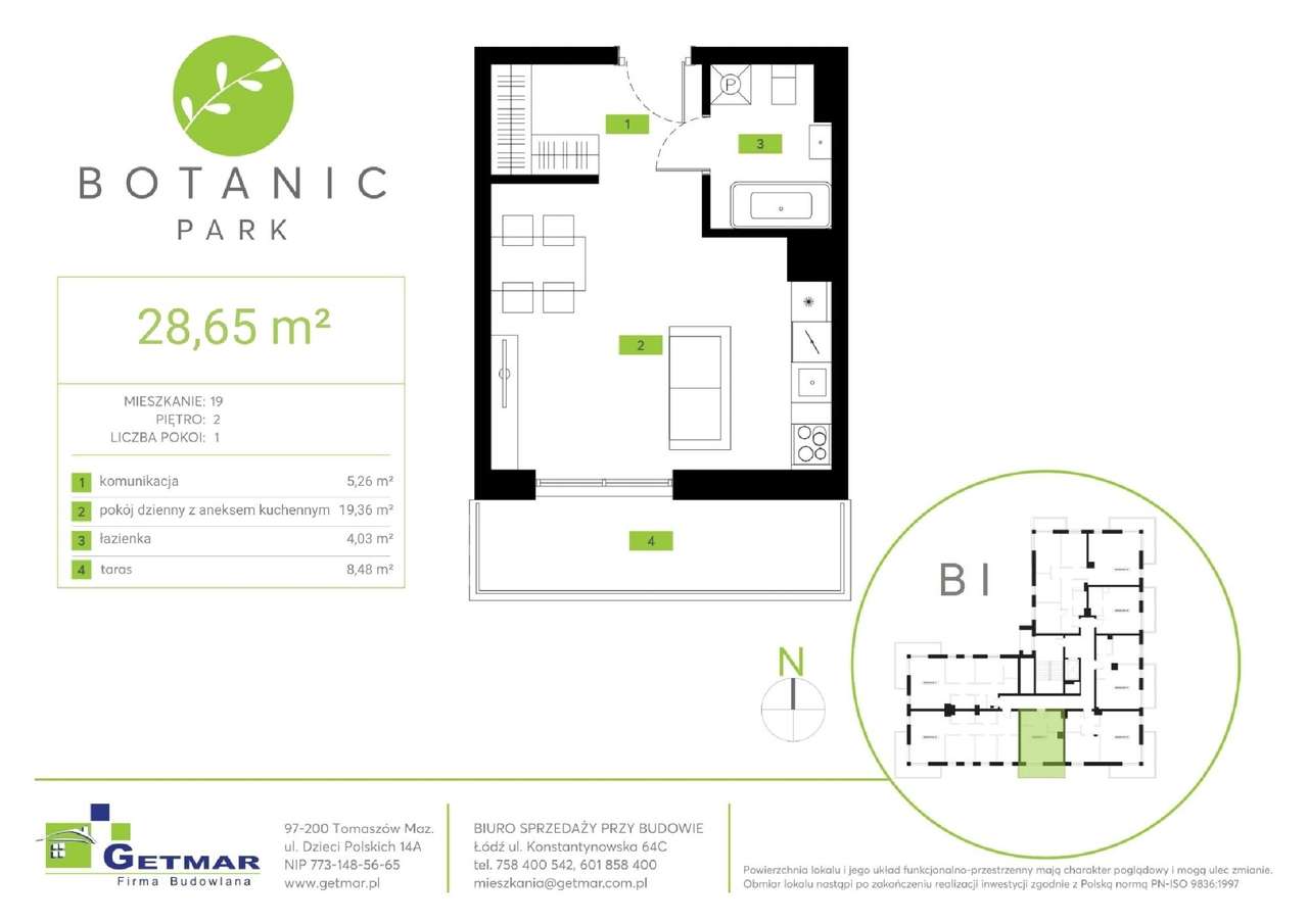Botanic Park | ustawny apartament nr 19 - Pełny obrazek: 2/7