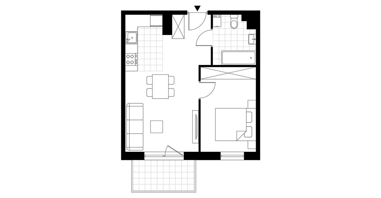 2-pokojowe mieszkanie 42m2 Bez Pośredników - Pełny obrazek: 3/8