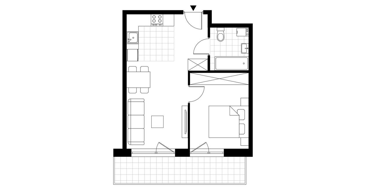 2-pokojowe mieszkanie 39m2 + balkon Bezpośrednio - Pełny obrazek: 3/5