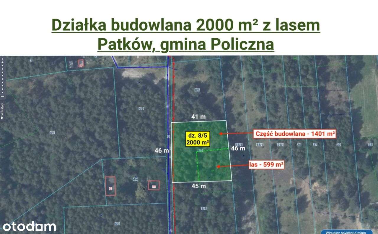 Działka budowlana 2000 m², Patków, gm.Policzna - Pełny obrazek: 2/10
