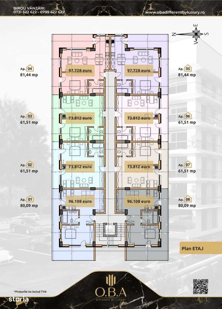 Apartament Mamaia Nord - 2 camere - O.B.A Residence - Imagine principală: 4/10