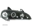 FARÓIS FRONTAIS ANGEL EYES PARA OPEL TIGRA 94-00 FUNDO PRETO - 2