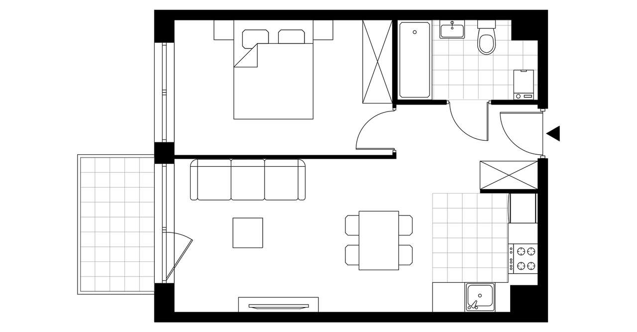 2-pokojowe mieszkanie 40m2 + balkon Bez Prowizji - Pełny obrazek: 3/8