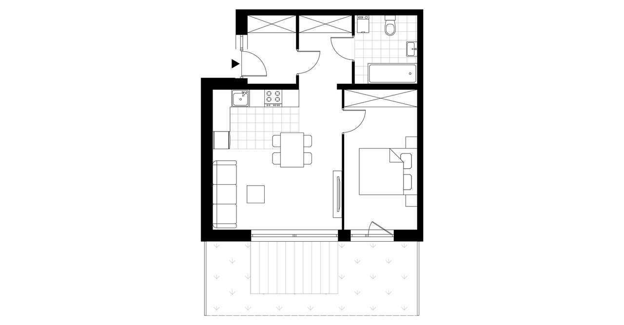 2-pokojowe mieszkanie 46m2 + ogródek Bez Prowizji - Pełny obrazek: 3/8