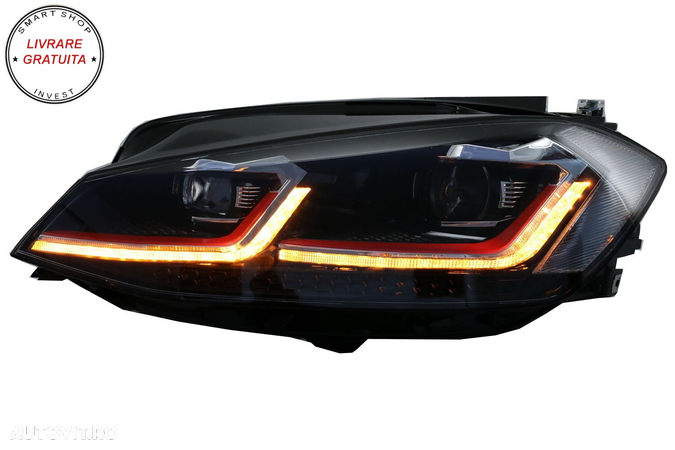 Faruri LED VW Golf 7.5 VII (2017+) GTI Look cu Semnal Dinamic- livrare gratuita - 11