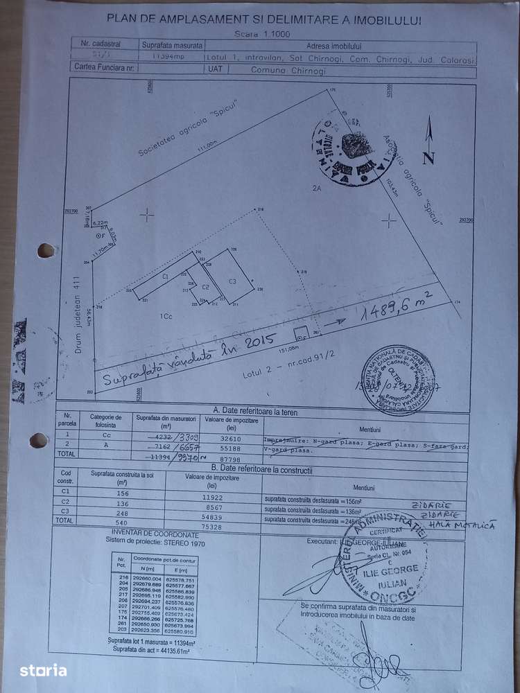 Teren intravilan 9970 mp, com. Chirnogi, jud. Calarasi - Imagine principală: 3/8