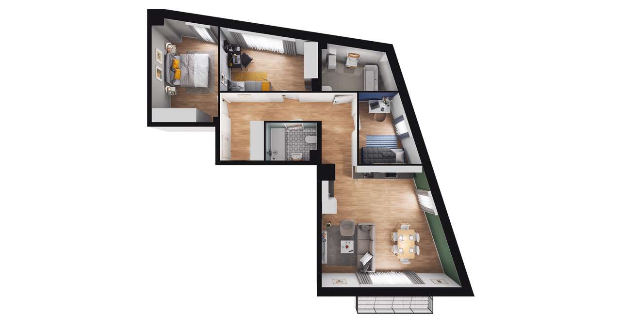 4-pokojowe mieszkanie 78m2 + balkon Bez Prowizji - Pełny obrazek: 2/8