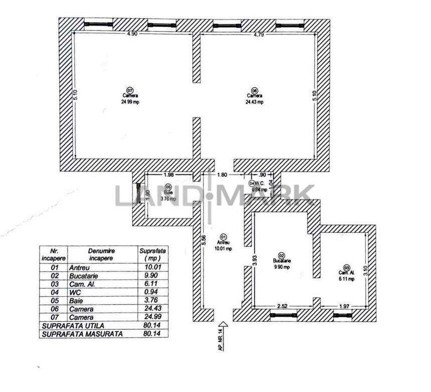 APARTAMENT SPATIOS 2 CAMERE IN CLADIRE ISTORICA TELEGRAFULUI - Imagine principală: 2/19