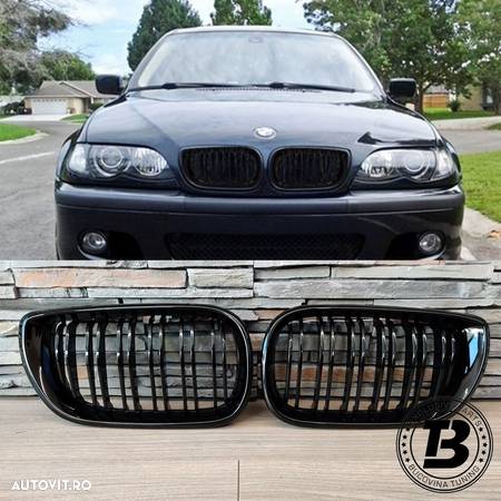 Grile Duble compatibile cu BMW Seria 3 E46 M Design - 1