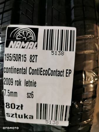 1x continental ContiEcoContact EP 195/50R15 opona letnia 7,5mm 5138 - 9