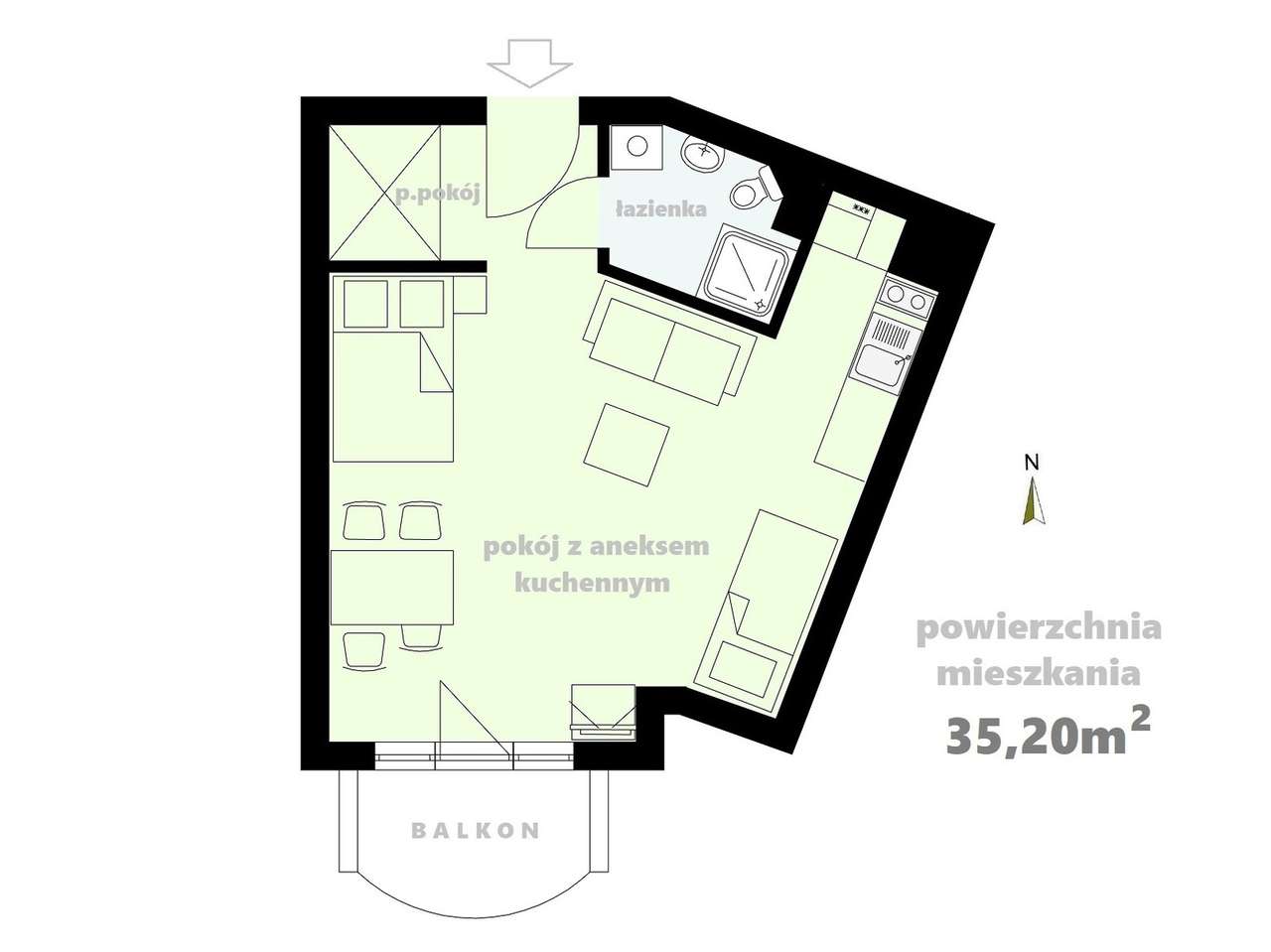 Słoneczna kawalerka w kołobrzeskim PORCIE-11