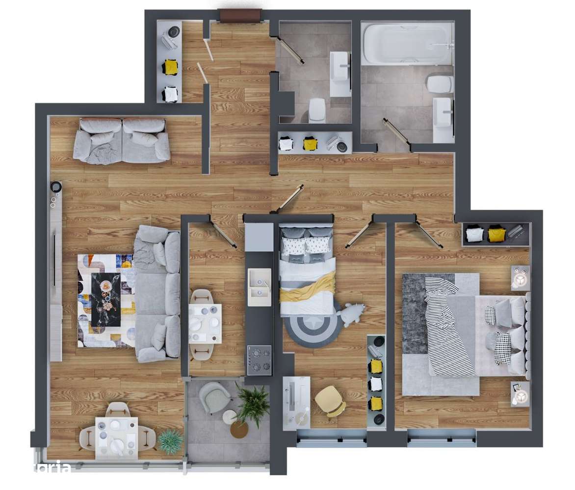 Apartament 3 Camere | 83 mp | Comat Towers | Pacurari | Dacia - Imagine principală: 3/23