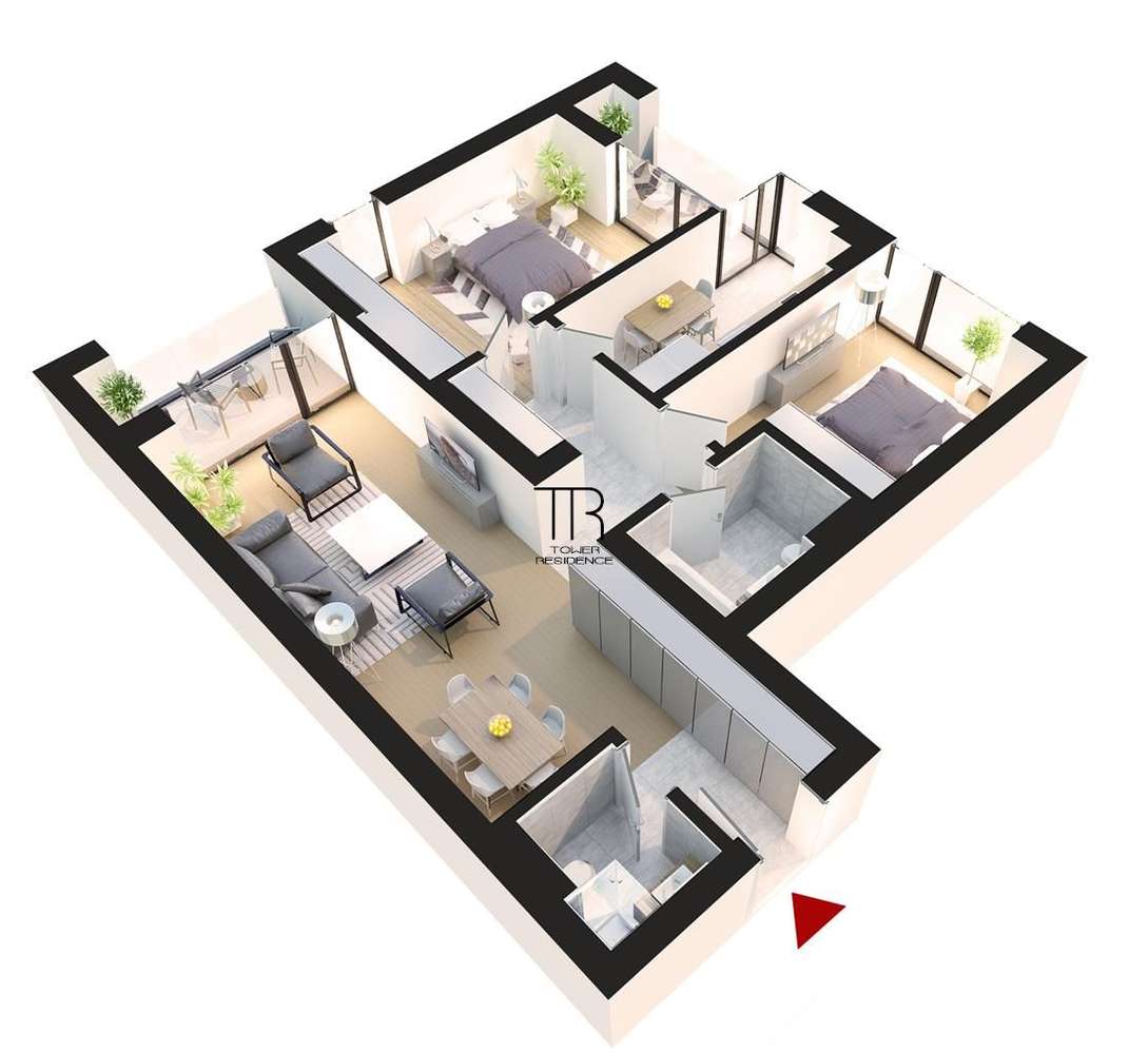 Apartament 3 Camere Incalzire in Pardoseala Ansamblu Nou Rahova - Imagine principală: 4/15