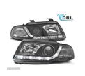 FARÓIS LUZ DIURNA PARA AUDI A4 B5 99-01 FUNDO PRETO - 1