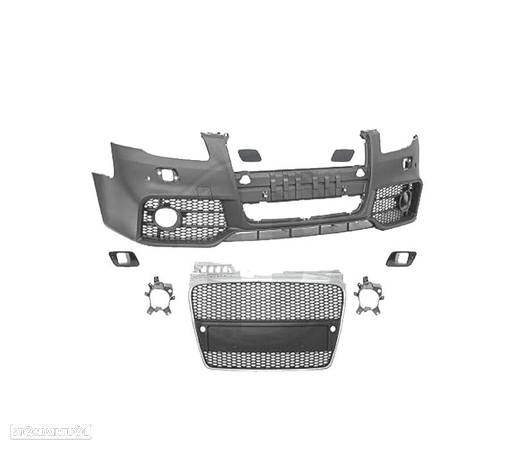 PARÁ-CHOQUES FRONTALPARA AUDI A4 04-07 LOOK RS4 GRELHA PRETA CROMADA PDC SRA - 2