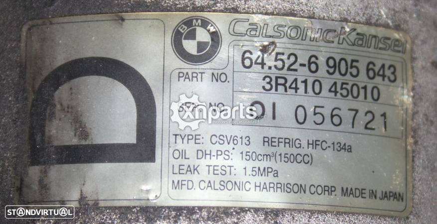 Compressor de ar condicionado BMW 3 (E46) 316 i | 09.98 - 02.05 Usado REF. Calso... - 3