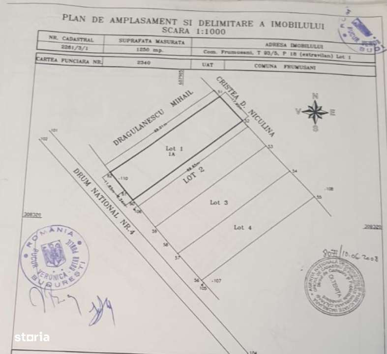 Com0% | Teren intravilan 5000 mp| deschidere 70 m | DN4, iesire A0 si - Imagine principală: 5/19