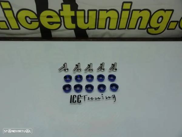 Kit de 10 parafusos + anilhas (M6 * 20MM) JDM LOOK, disponível em vermelho, azul, roxo, dourado, preto, cinza prata, cinza escuro, rosa, verde, neochrome, indicados para guarda-lamas, para-choques, faróis, motor, matrícula etc.. - 2