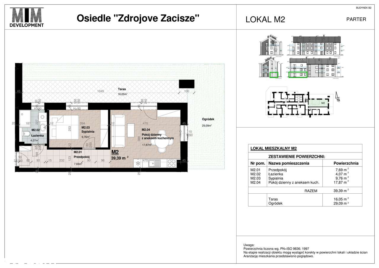 Osiedle Zdrojove Zacisze Busko-Zdrój | Mieszkanie BM02 - 39,39 m2 - Pełny obrazek: 2/7